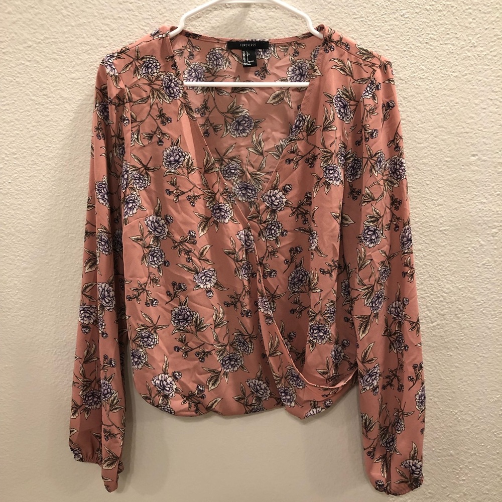 Floral Surplice Blouse